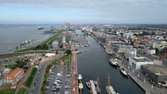 [3] Bremerhaven-Hafen Panorama vom Atlantic Hotel