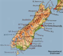 Karte Südinsel